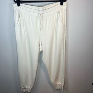 Universal Thread Jogger Sweatpants Cream Drawstring Pickets Cuffed Womens Sz XXL